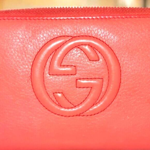 Gucci Soho Zip Around Leather Wallet In Great CONDITION Dark Orange - Picture 5 of 13